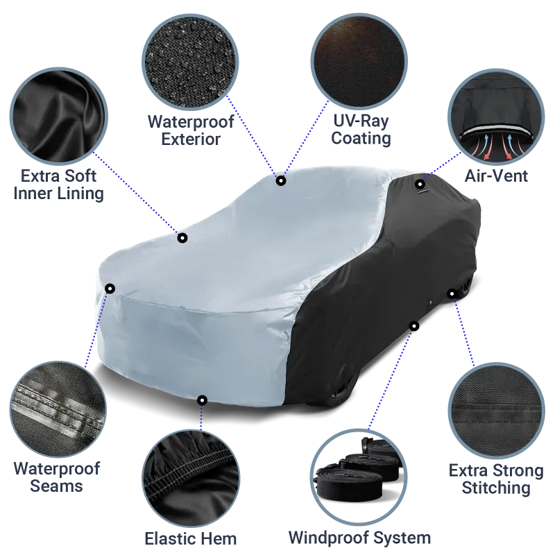 2004-2006 Porsche Carrera GT TitanGuard Car Cover-2-Tone-Black