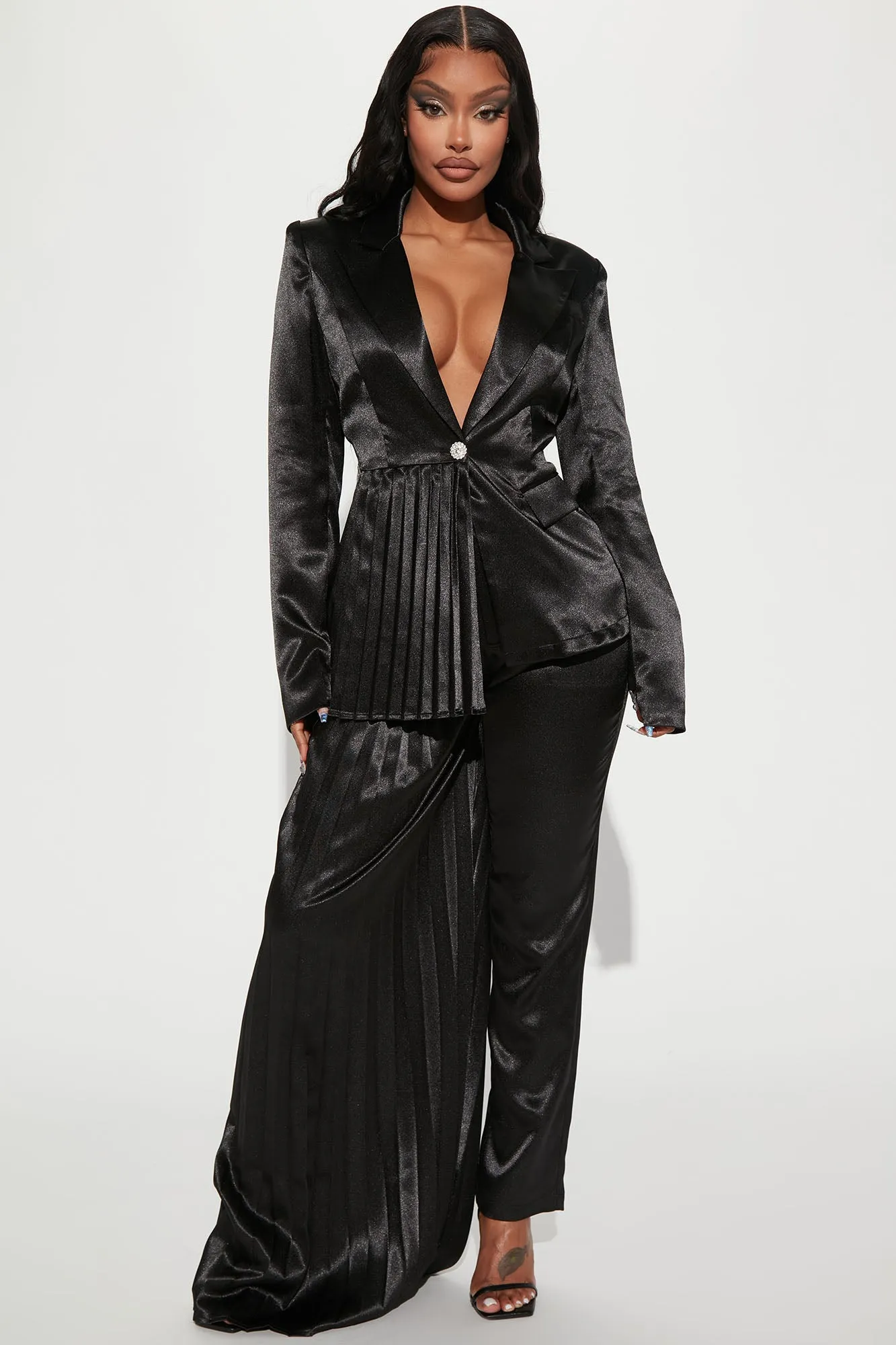 Bella Blazer Pant Set - Black