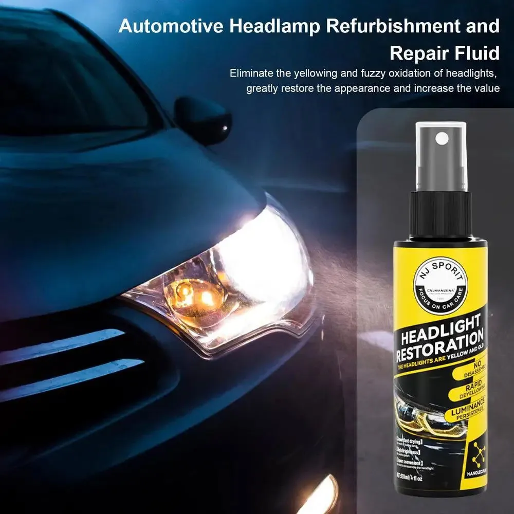 Car Headlight Coating Spray Liquid Car Light Cleaner And Restorer UV Resistant Long Lasting Head Light Coating Spray For car SUV