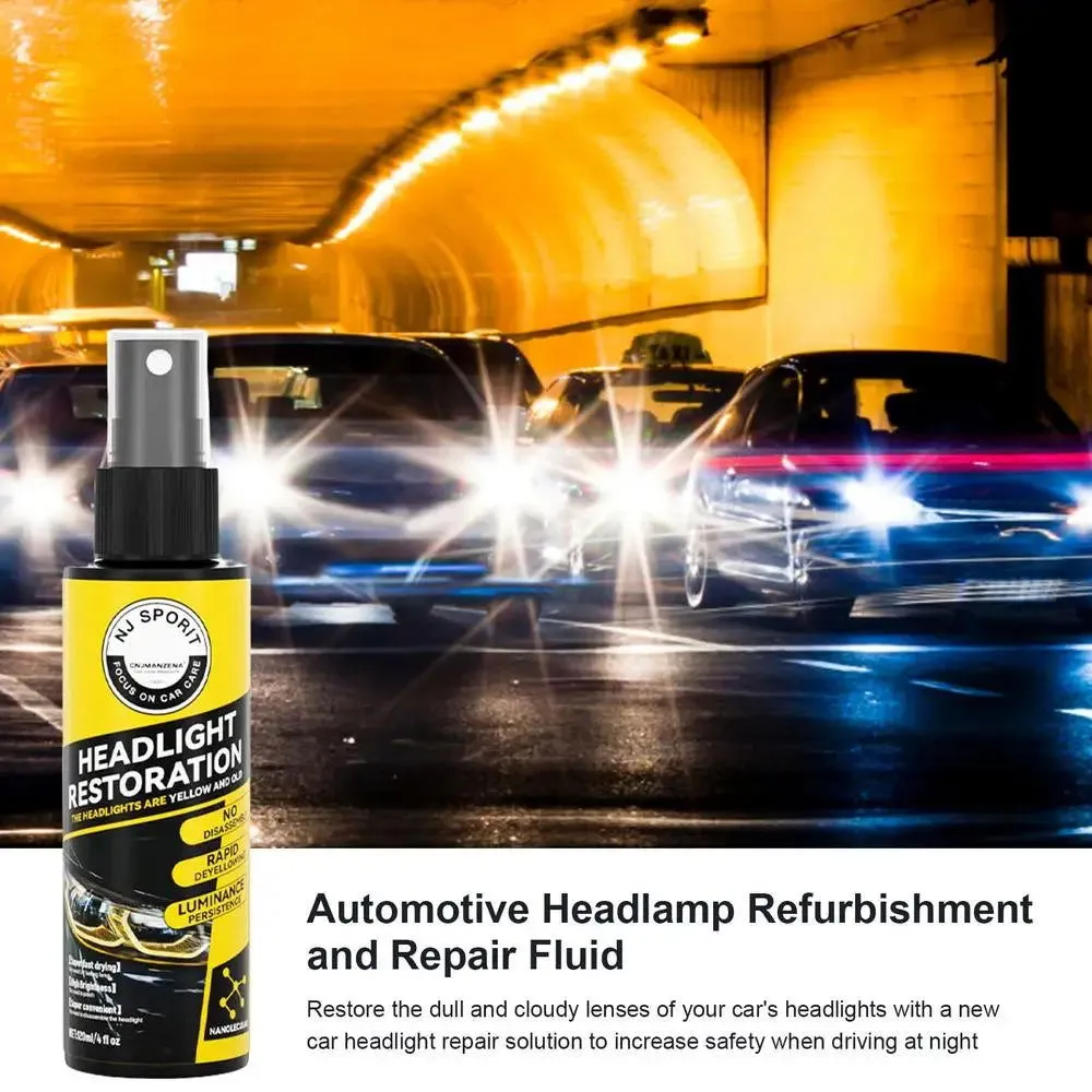 Car Headlight Coating Spray Liquid Car Light Cleaner And Restorer UV Resistant Long Lasting Head Light Coating Spray For car SUV