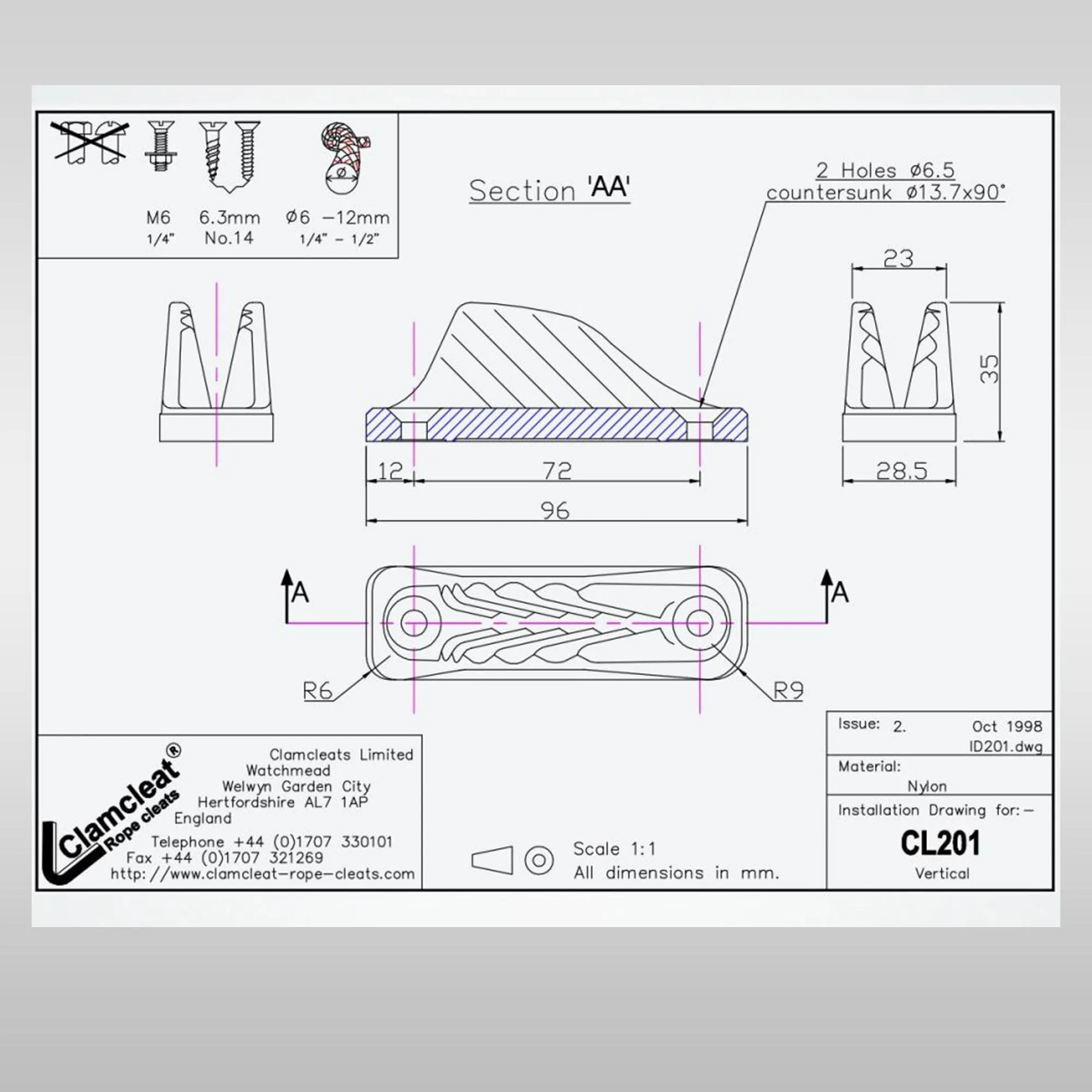 CLAMCLEAT® Tauklemme CL201