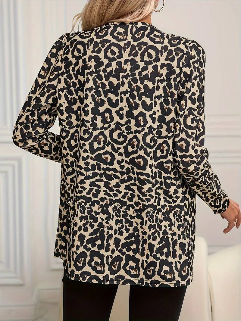 Marbella  Trendy lange blazer met luipaardprint voor dames
