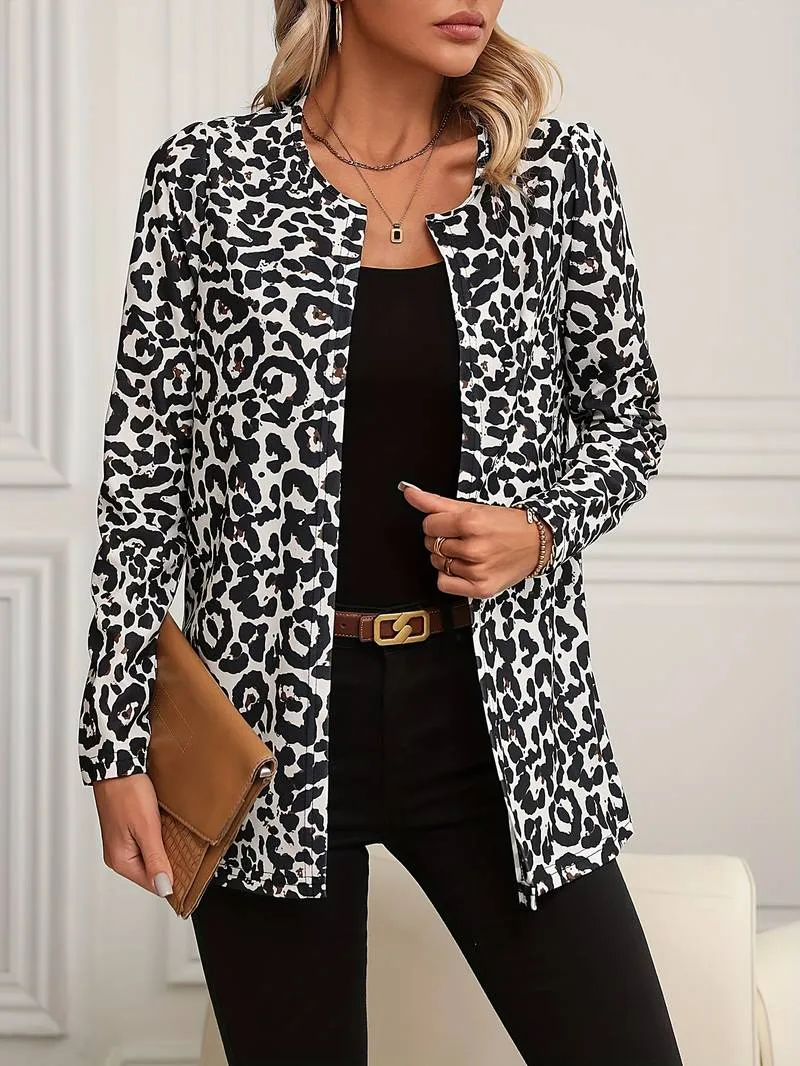 Marbella  Trendy lange blazer met luipaardprint voor dames