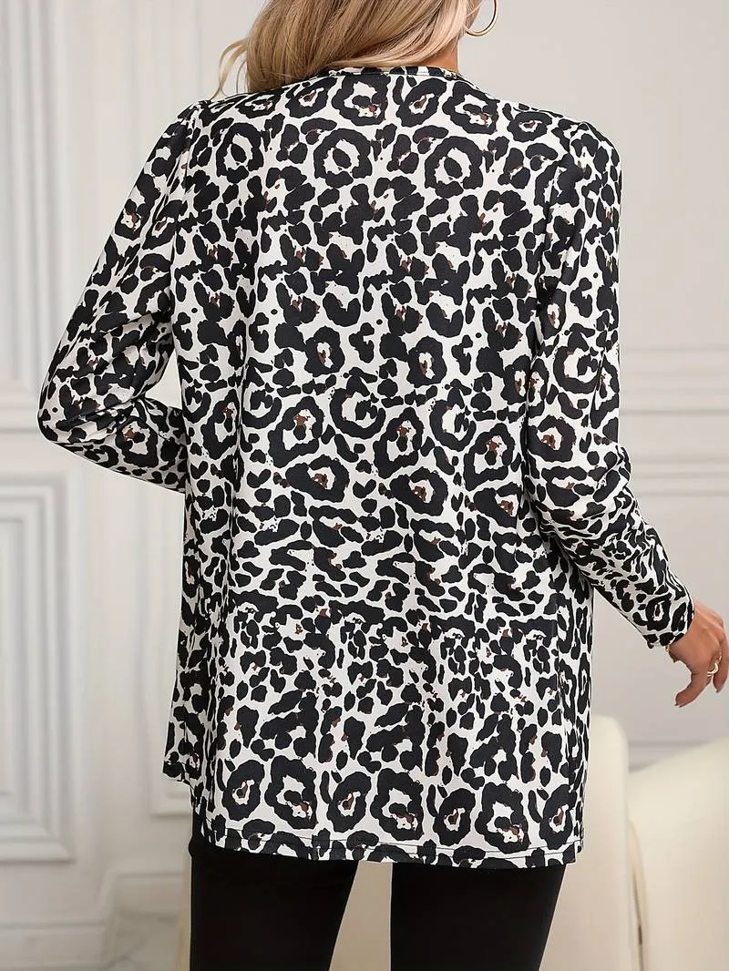 Marbella  Trendy lange blazer met luipaardprint voor dames