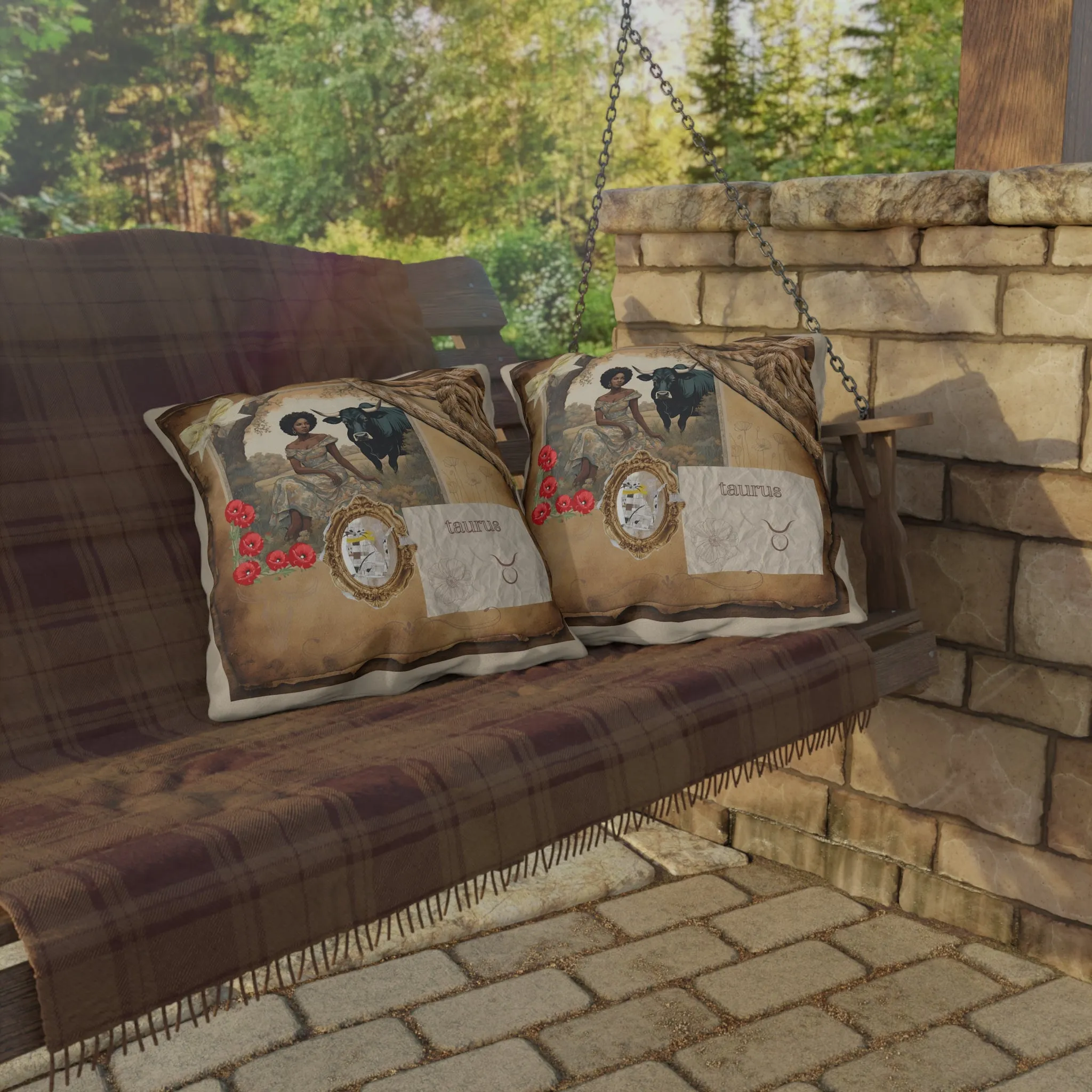 Outdoor Pillow - Taurus Zodiac Sign