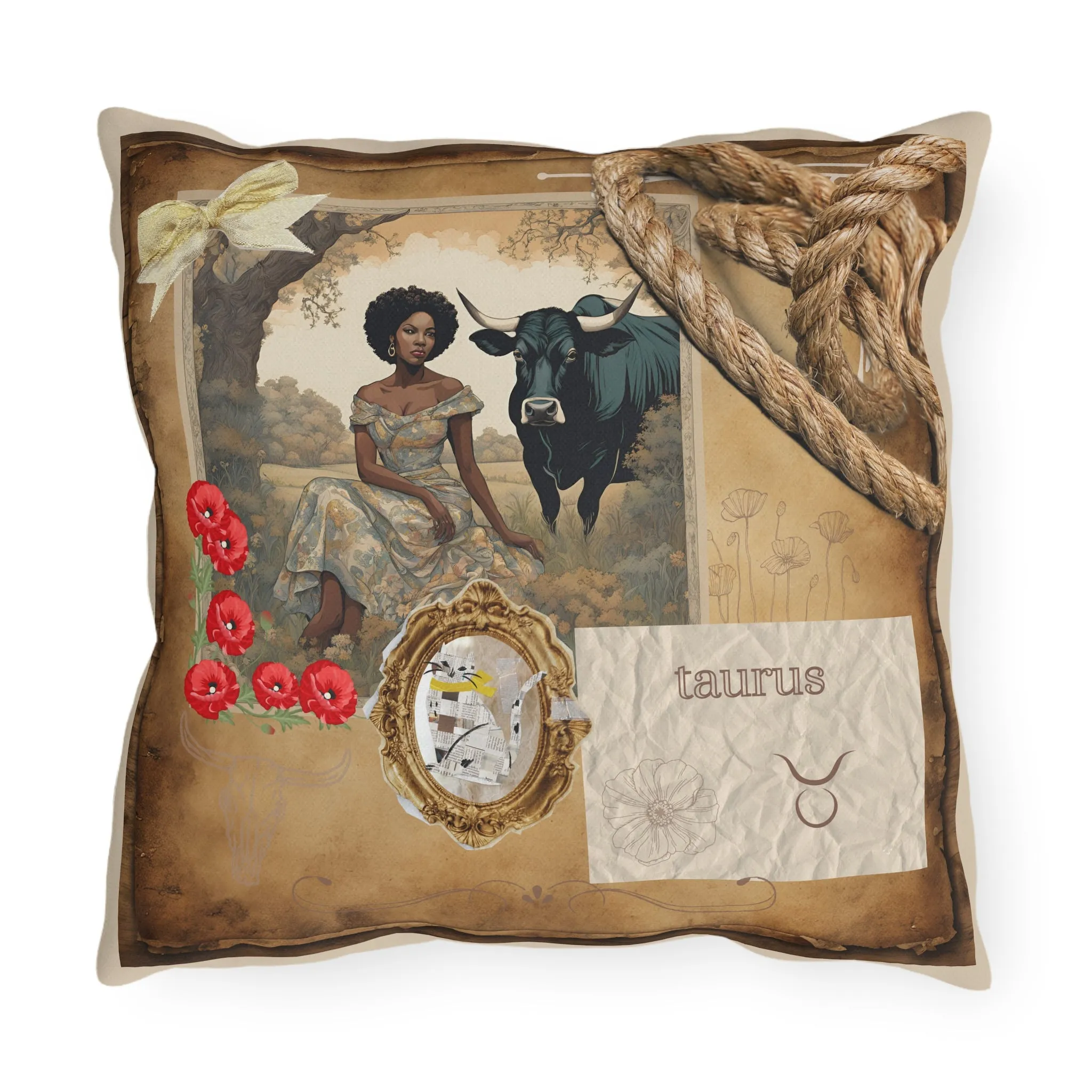 Outdoor Pillow - Taurus Zodiac Sign