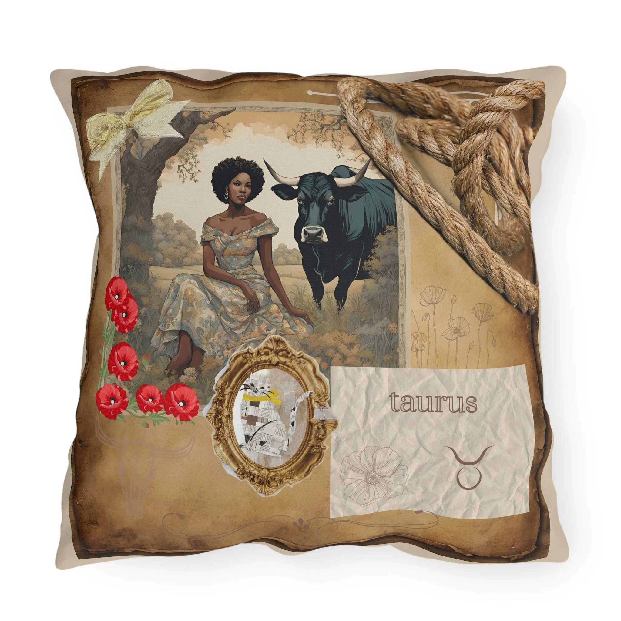 Outdoor Pillow - Taurus Zodiac Sign