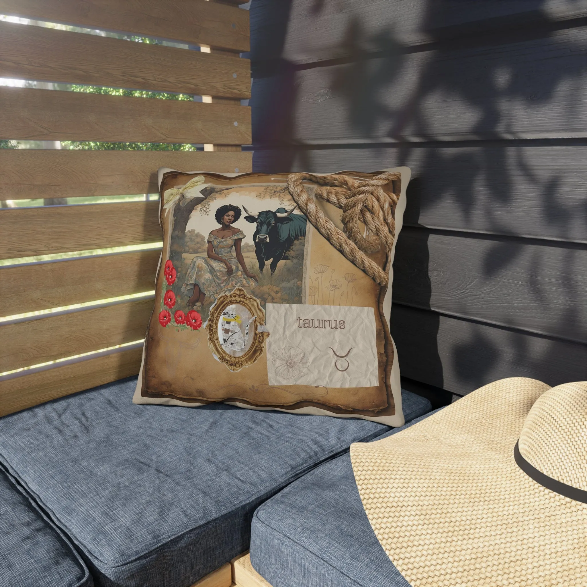 Outdoor Pillow - Taurus Zodiac Sign