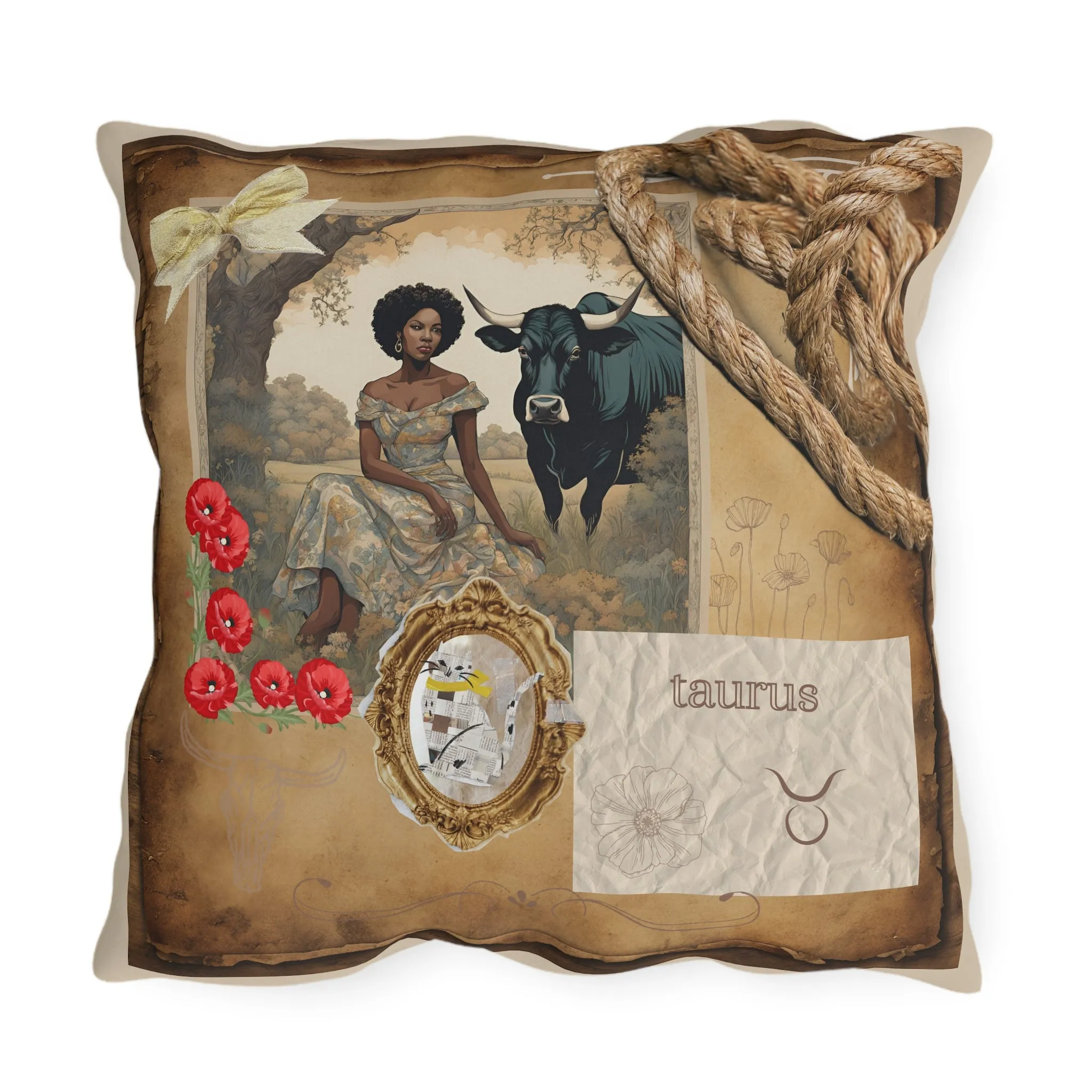 Outdoor Pillow - Taurus Zodiac Sign