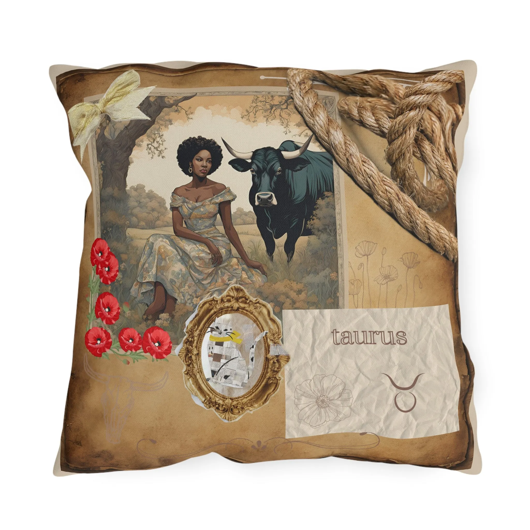 Outdoor Pillow - Taurus Zodiac Sign