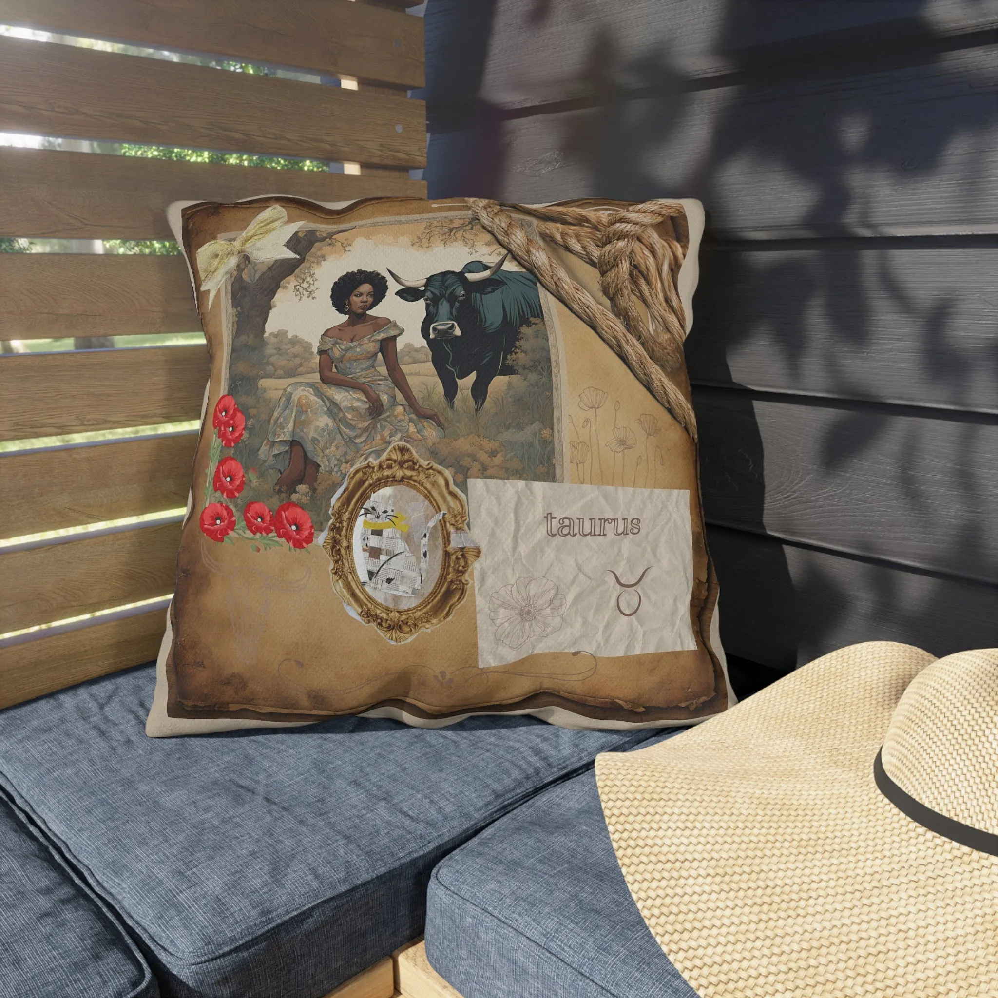 Outdoor Pillow - Taurus Zodiac Sign