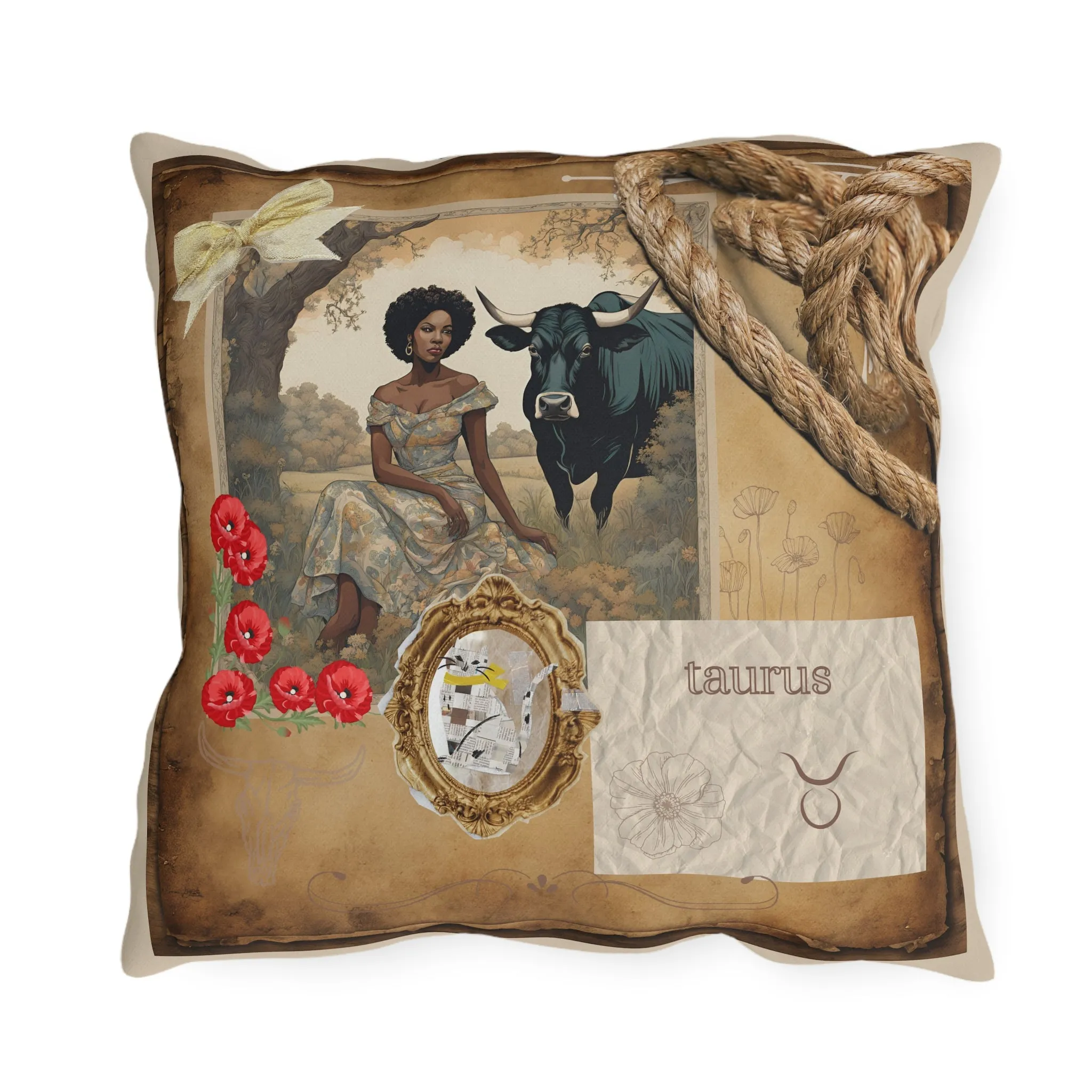 Outdoor Pillow - Taurus Zodiac Sign