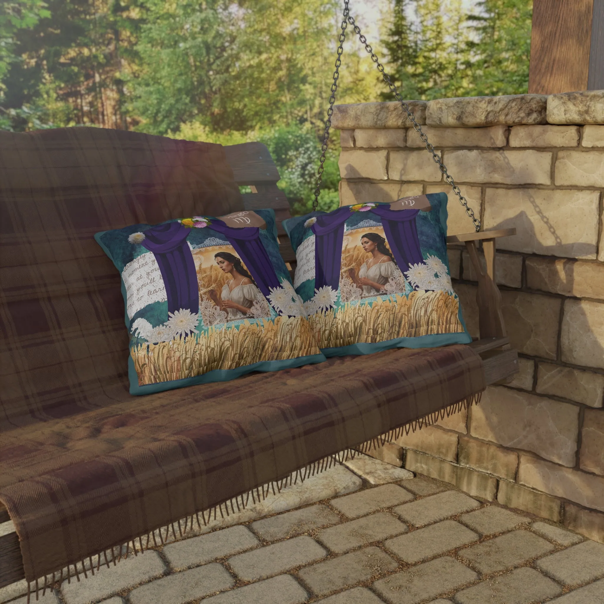 Outdoor Pillow - Virgo Zodiac Sign