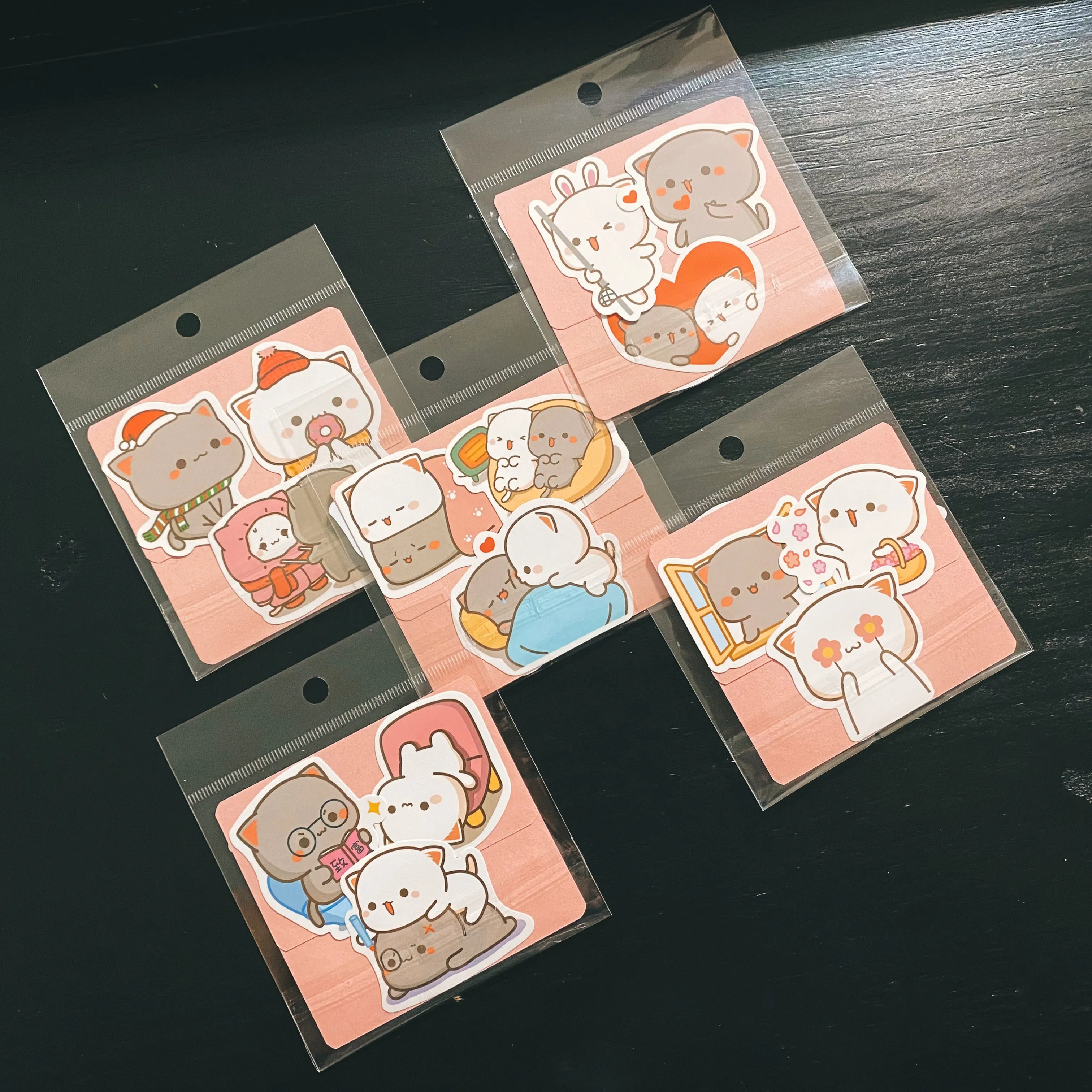Peach & Goma (Mitao Cat) Sticker Packs (assorted)