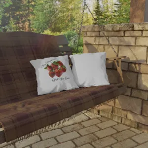 Pick Your Own Strawberries Outdoor Pillows