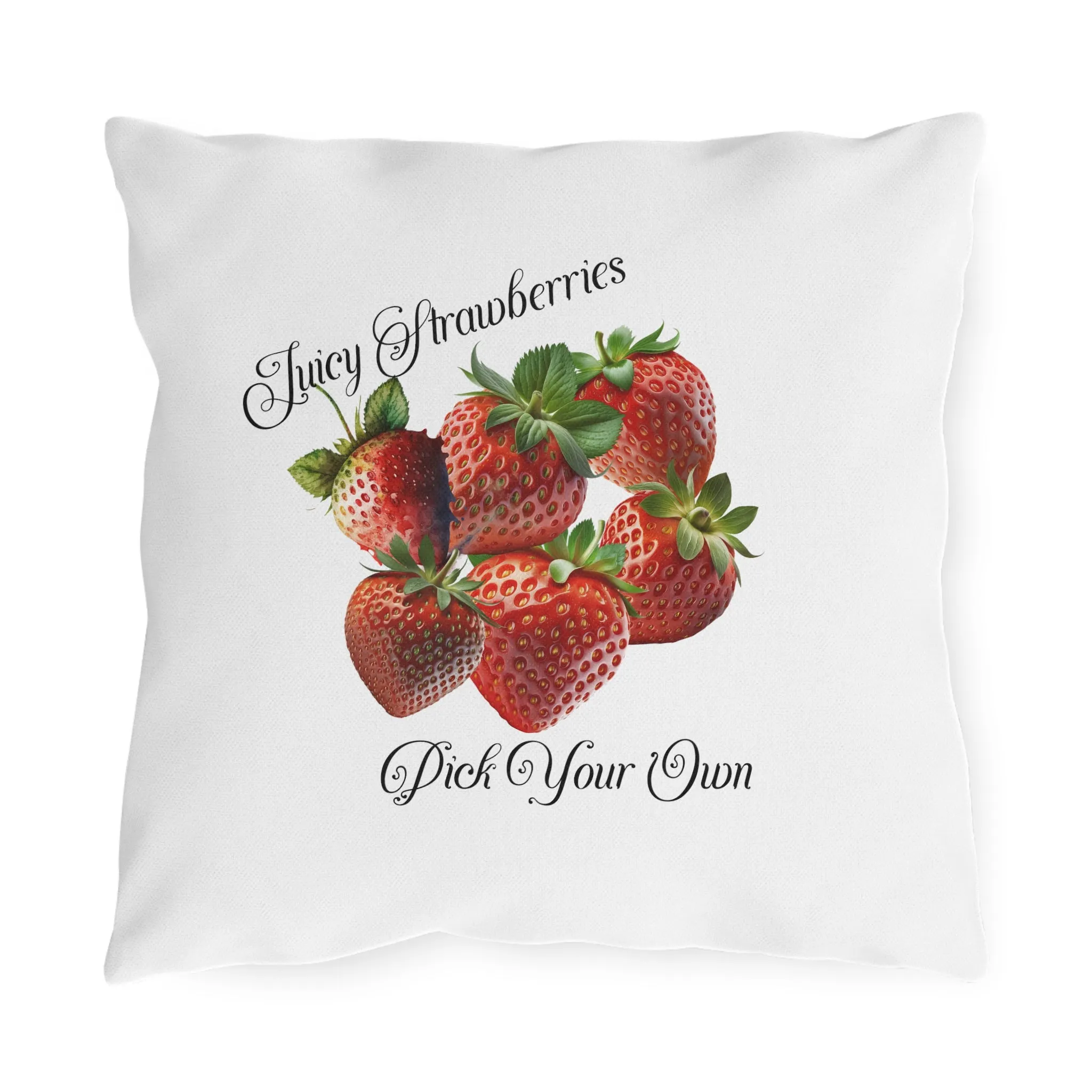 Pick Your Own Strawberries Outdoor Pillows
