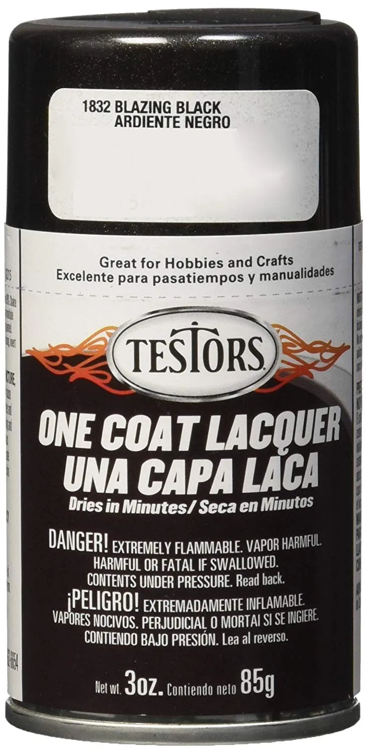 Testors 1832 Blazing Black Lacquer 3 oz.